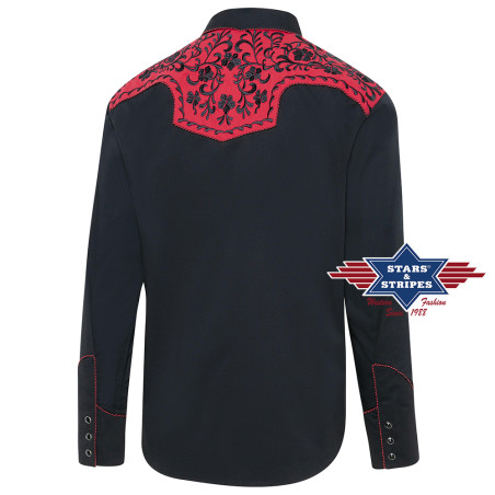 SAS_BROOKS - Exquise chemise western noire avec...