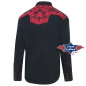 SAS_BROOKS - Exquisite black western shirt with red...