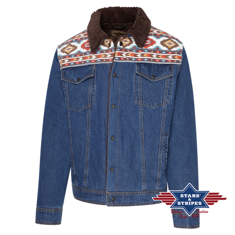 SAS_BULLOCK - Veste courte en jean western avec...