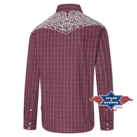 SAS_CARLOS - Chemise western à carreaux avec...