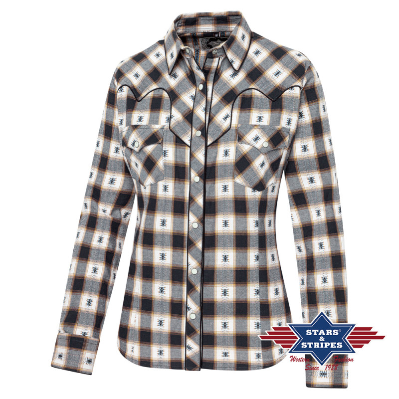 SAS_CASSIDY - This softly draped Western blouse stands...