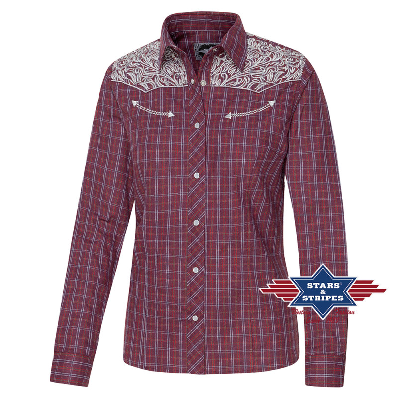 SAS_CORA - Blouse western à carreaux avec empiècement...