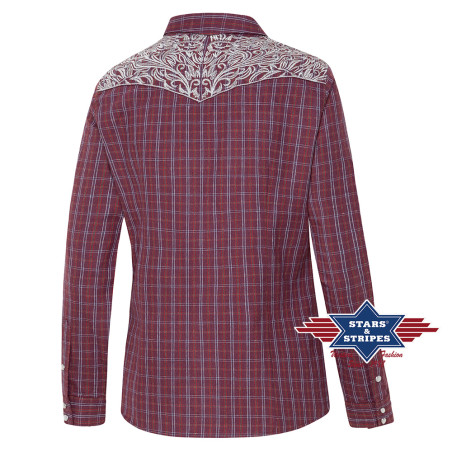 SAS_CORA - Blouse western à carreaux avec empiècement...