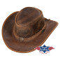 SAS_CRAZY HORSE - Chapeau western cool en cuir fendu...