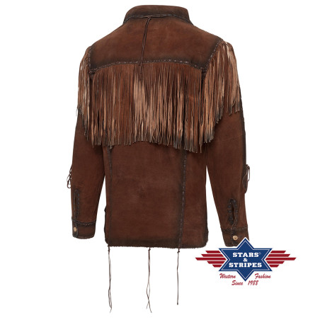 SAS_CROCKETT - Chemise en véritable daim chamoisé de...