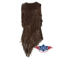 SAS_DANA brown - Fringed vest made of soft cowhide,...