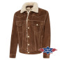 SAS_DECKER brown - Soft western biker suede jacket with...