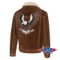 SAS_DECKER brown - Soft western biker suede jacket with...