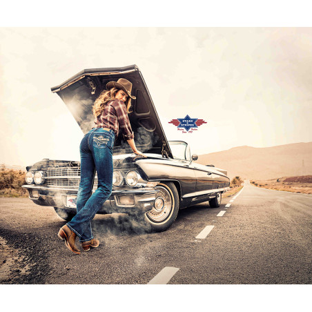 SAS_DIAMOND - Bootcut jeans with embroidered detailing...