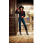 SAS_DOLLY - Exquisite black western blouse with red...