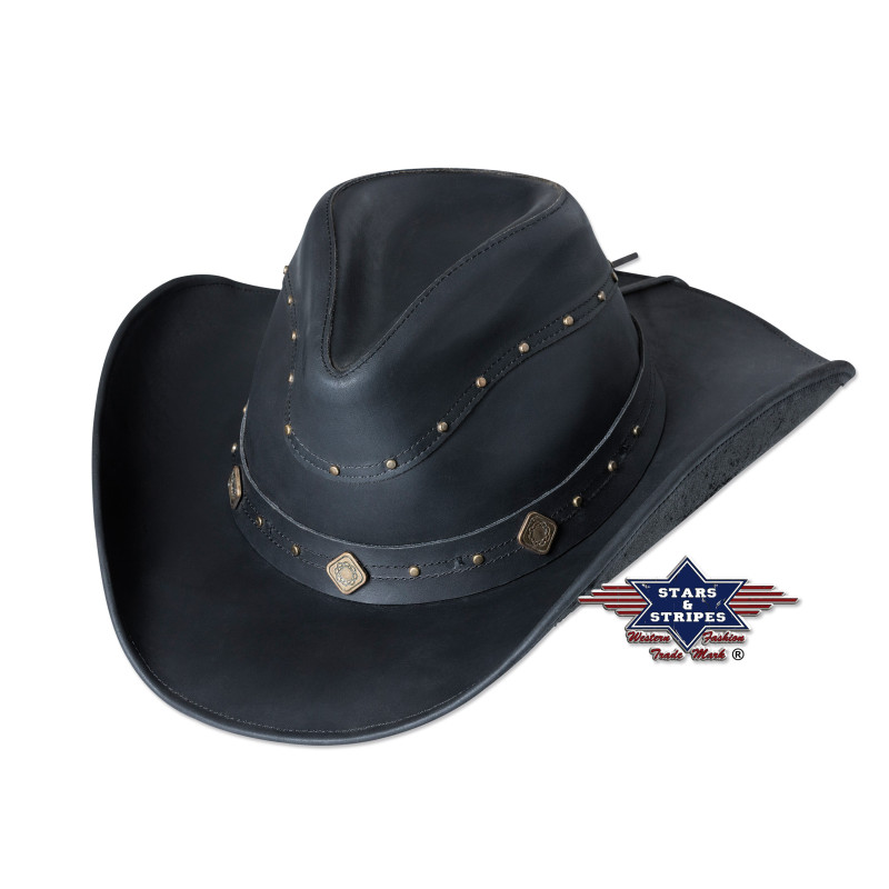 SAS_DUNDEE - Cool, shapable cowhide hat decorated with...