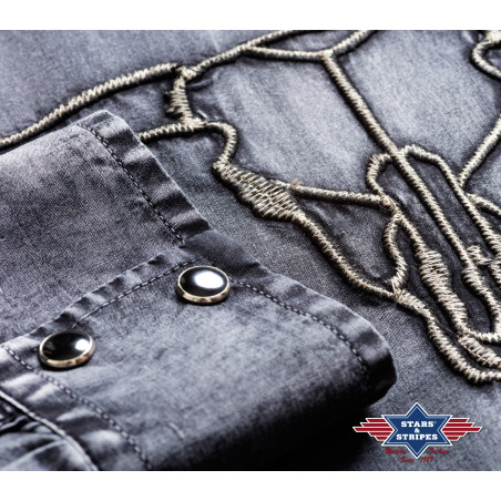 SAS_ENZO - Western shirt in a faded look with...