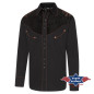 SAS_FLOYD - Chemise western noire avec empiècement...