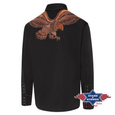 SAS_FLOYD - Black western shirt with contrasting...