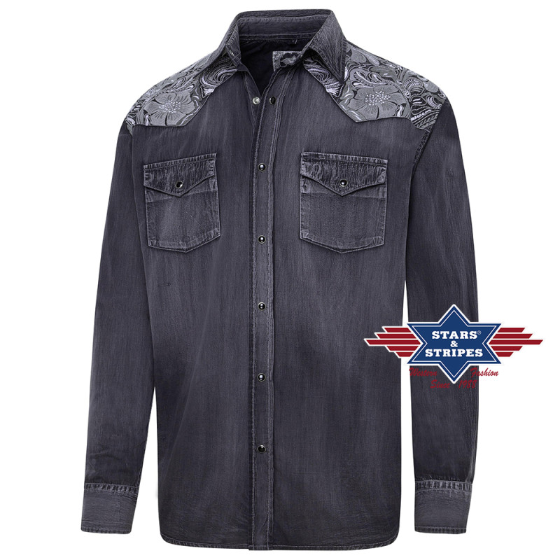 SAS_FRED - Cool western shirt in fade-out look with...