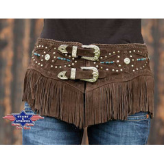 SAS_GABBY - Ceinture en suède de vachette réglable avec...