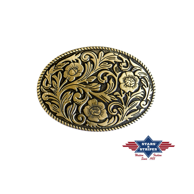 SAS_GS-422 - Western belt buckle with beautiful floral...