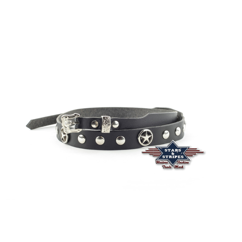 SAS_HB-33 - Leather hatband with small buckle.