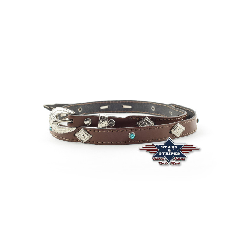 SAS_HB-35 - Leather hatband with small buckle.