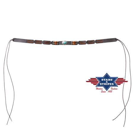 SAS_HB-49 - Decorative faux leather hat band edged...