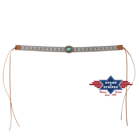 SAS_HB-51 - Elaborately embroidered faux leather hat...