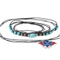 SAS_HB-55 - Braided hat band with beads and turquoise stones