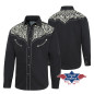SAS_HENRY - Elégante chemise western avec broderie...
