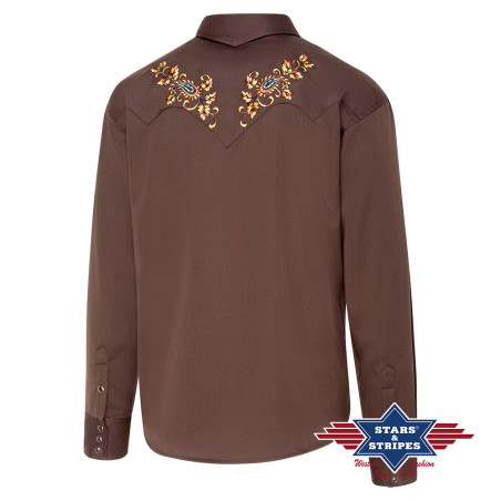 SAS_HOGAN brown - Chemise western avec empiècement...