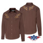 SAS_HOGAN brown - Chemise western avec empiècement...