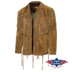 SAS_HOMBRE brown - Split leather jacket with lacing - Soul rebel E-Shop