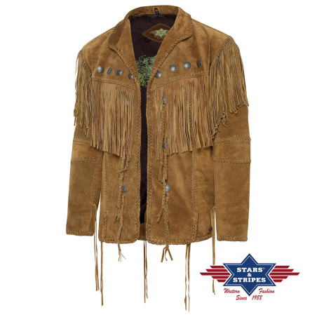 SAS_HOMBRE brown - Split leather jacket with lacing - Soul rebel E-Shop