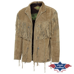 SAS_HOMBRE SAND - Split leather jacket with lacing - Soul Rebel E-Shop