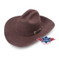SAS_HOUSTON brown - Premium quality felt hat with inner...