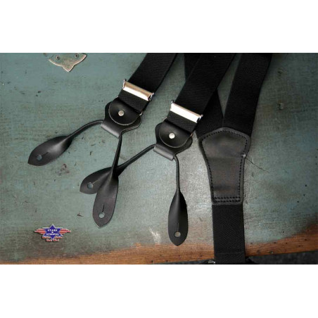SAS_HT-01 SCHWARZ - Bretelles avec pattes en cuir pour...