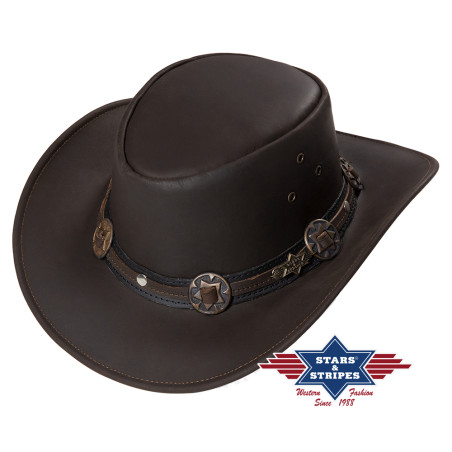 SAS_HUCK - Cool western hat in dark brown cowhide. The...