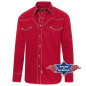 SAS_JACK red - Chemise western avec passepoil aux...