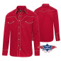SAS_JACK red - Chemise western avec passepoil aux...