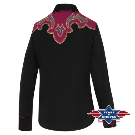 SAS_JENNA - Exquise blouse western noire avec...