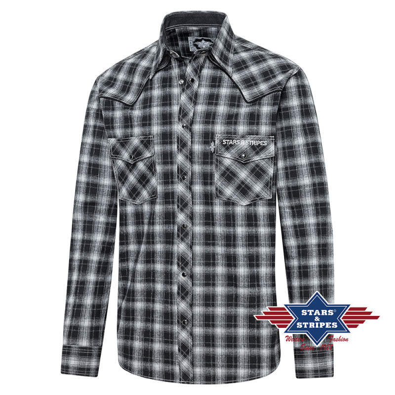 SAS_JONES - Chemise western à carreaux avec empiècement...