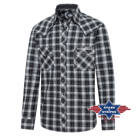 SAS_JONES - Checkered western shirt with western yoke...