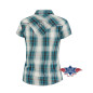 SAS_JOSIE - checked short sleeve blouse with embroidery...