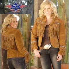 SAS_KAYLA - Fringed jacket made of premium suede...