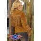 SAS_KAYLA - Veste à franges en suède de vachette de...