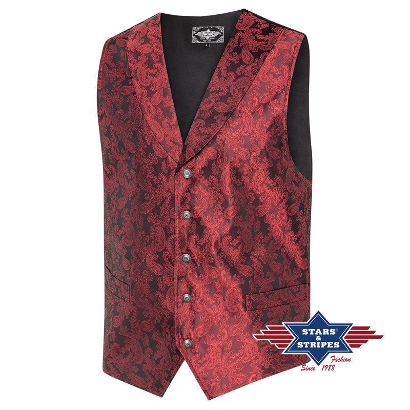 SAS_KING red - Exquis gilet Western Old-Style avec un...