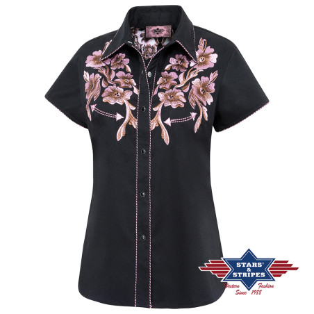 SAS_LeAnn - Noble blouse western à manches courtes avec...