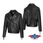 SAS_LIAM - Veste à franges de style aviateur en cuir...