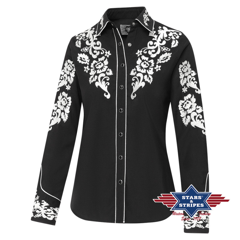 SAS_LILITH - Exquisite black western blouse with great...