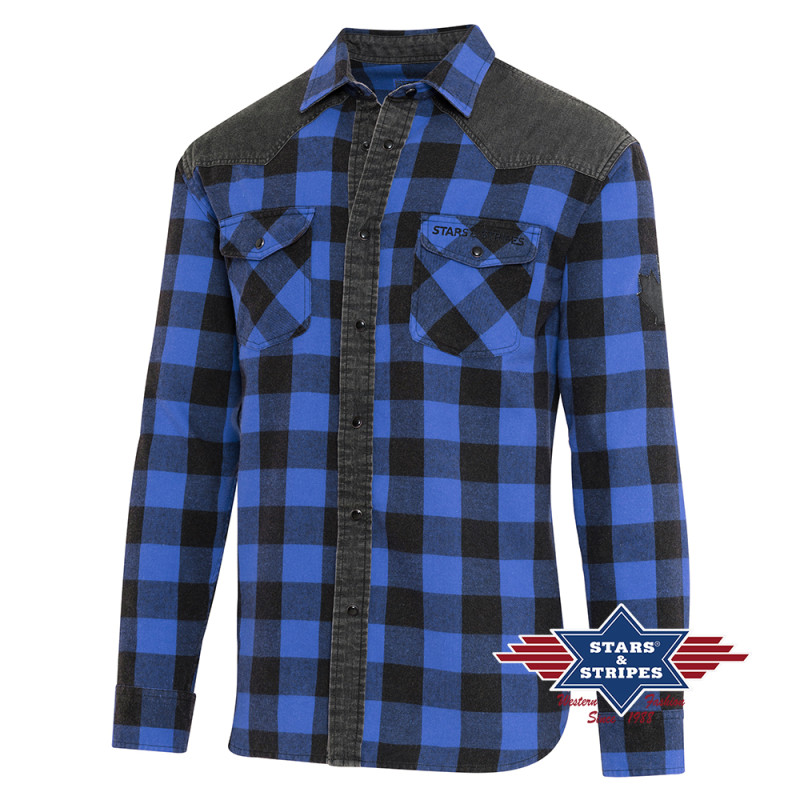 SAS_LUMBERJACK blue - Chemise western à carreaux...