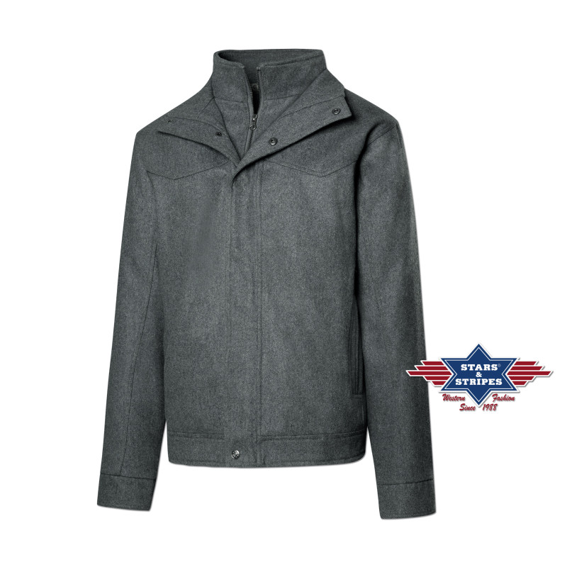SAS_MONTREAL - Wool jacket with western yoke and two...