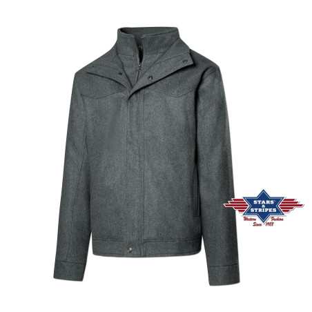 SAS_MONTREAL - Veste en laine avec empiècement western...